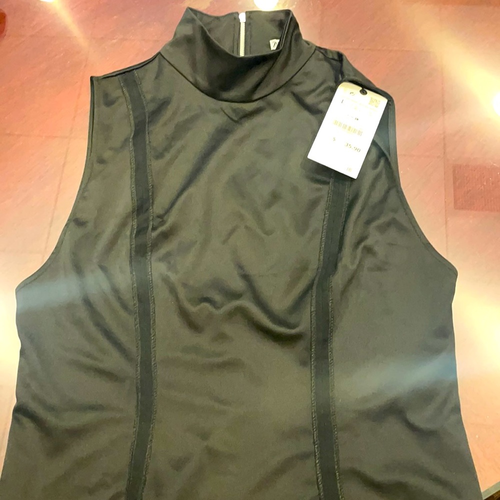 NWT size L black satiny Zara tank
